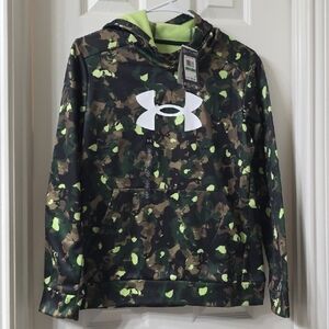 Under Armour Green Camo Hoodie with White Logo